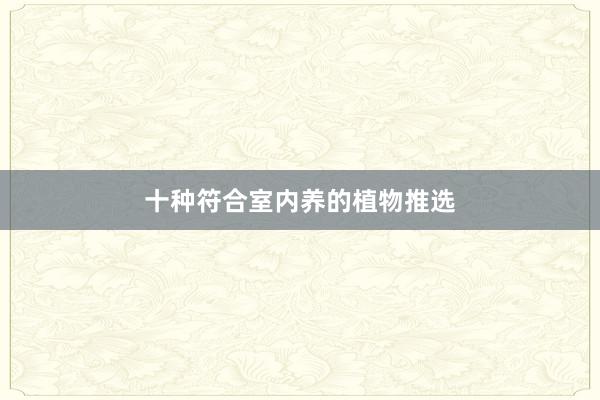 十种符合室内养的植物推选